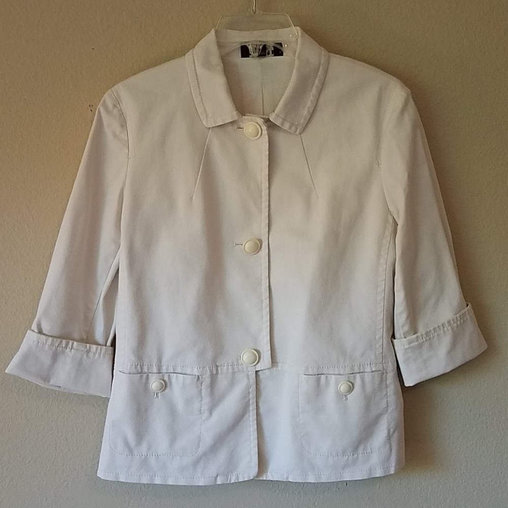 Talbots Off-White Cotton Canvas Jacket Size 4